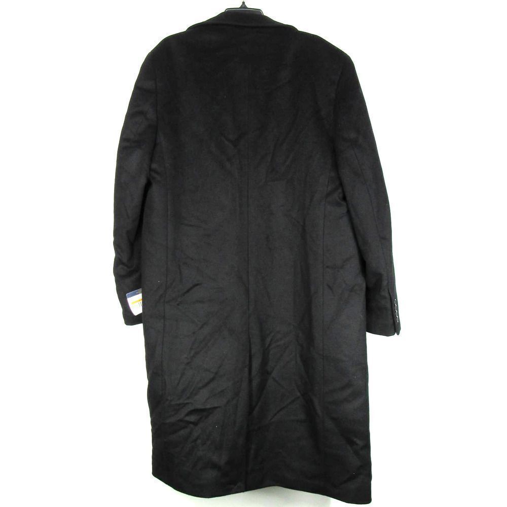 Hart Schaffner Marx Stanley Classic Fit Wool & Cashmere Overcoat in Black SZ 44R - Picture 6 of 6